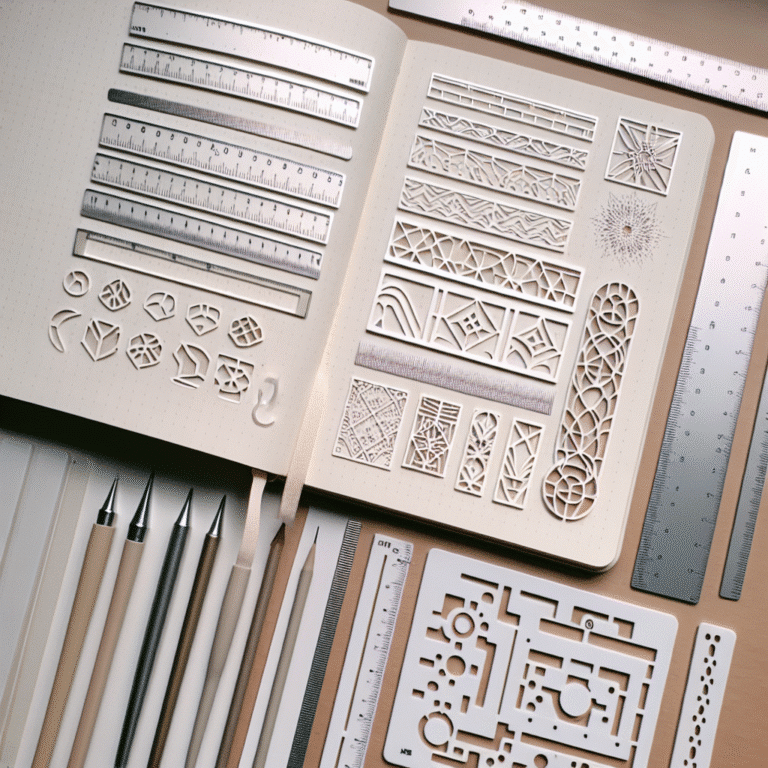 rulers and stencils for bullet journal pages