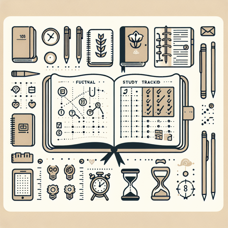 Functional Study Tracker Bullet Journal Layouts for Students