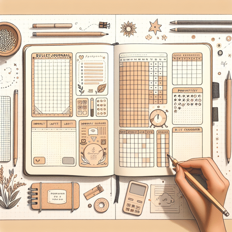 basic bullet journal spreads for productivity